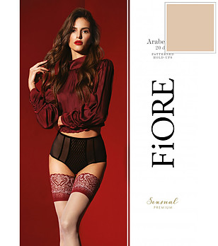 Бежови чорапи с дантела 20 DEN ARABESQUE снимка