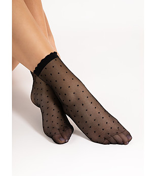 Черни чорапи BELLA 20 DEN на точки снимка