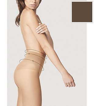 Чорапогащник в цвят мока 20 DEN BIKINI FIT снимка