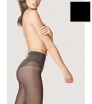 Черен стягащ чорапогащник 40 DEN BIKINI FIT снимка