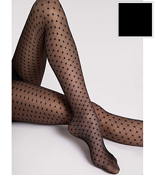 Черен фигурален чорапогащник 20 DEN BREEZE снимка