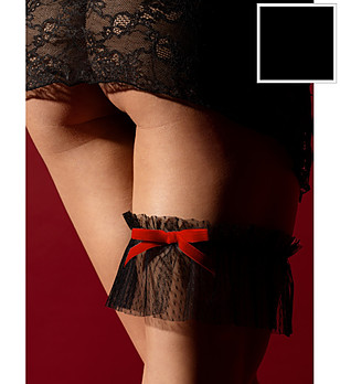 Черен жартиер CHRISTELLE с дантела снимка