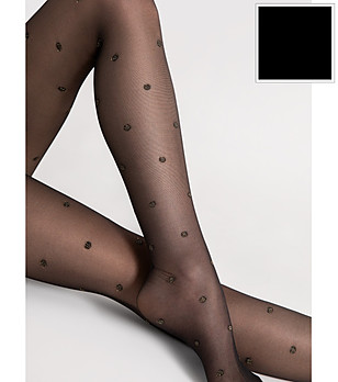 Черен чорапогащник със златисти точки 20 DEN CONFETTI снимка