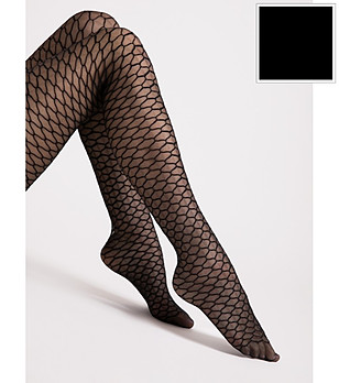 Черен фигурален чорапогащник 20 DEN DARLA снимка