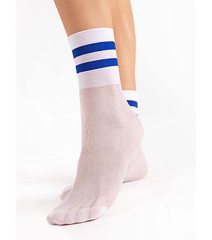 Бели чорапи със сини ленти 20 DEN DASH снимка