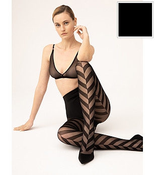 Черен фигурален чорапогащник 15 DEN DISTINCT снимка