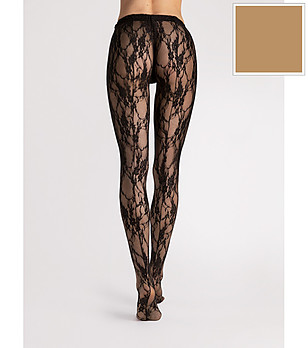 Телесен дантелен чорапогащник DONATELLA снимка