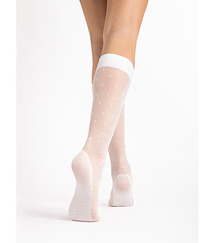Бели чорапи до коляното на точки 20 DEN DOTS MASSAGE снимка