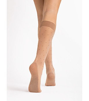 Телесни фигурални чорапи до коляното 20 DEN DOTS MASSAGE снимка