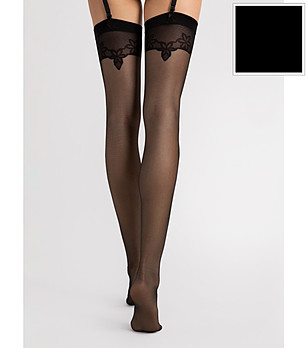 Черни чорапи за жартиери 20 DEN ECLIPSE снимка