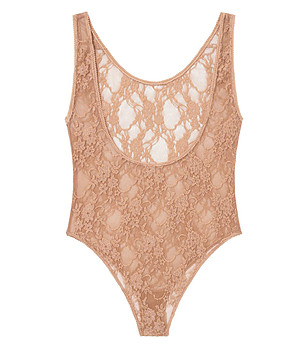 Телесно дантелено боди с широки презрамки EMMA снимка