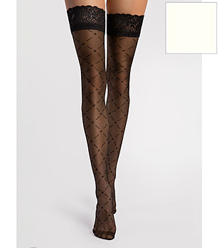 Екрю чорапи 20 DEN ENCHANTE с фигурален десен снимка