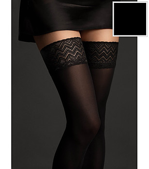 Черни чорапи 60 DEN ESTER с дантела снимка