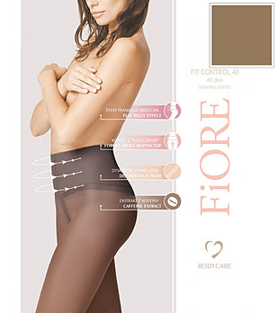 Тъмен телесен оформящ чорапогащник 40 DEN FIT CONTROL с кофеин снимка