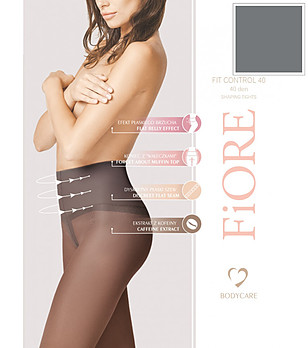 Графитен оформящ чорапогащник 40 DEN FIT CONTROL с кофеин снимка