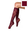 Дамски чорапи в бордо до коляното с флорален десен BELLAROSA-1 снимка