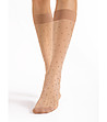 Телесни фигурални чорапи до коляното 20 DEN DOTS MASSAGE-1 снимка