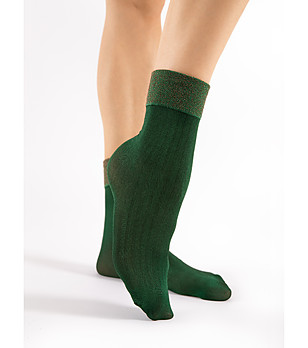 Тъмнозелени чорапи 40 DEN GILT с лурекс ластик снимка