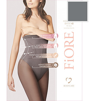 Графитен стягащ чорапогащник с висока талия 40 DEN HIGH WAIST BIKINI снимка