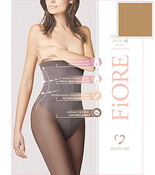 Светъл телесен стягащ чорапогащник с висока талия 40 DEN HIGH WAIST BIKINI снимка