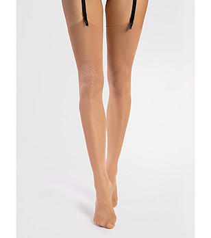 Телесни чорапи за жартиери 15 DEN INFINI снимка