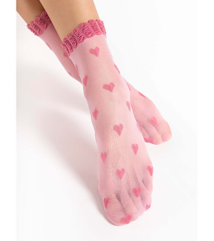 Розови чорапи с фигурален десен 20 DEN KOKORO снимка