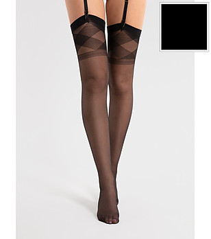 Черни чорапи за жартиери 20 DEN LOSAGNE снимка