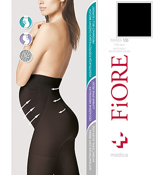 Черен стягащ  чорапогащник за бременни 100 DEN MAMA снимка