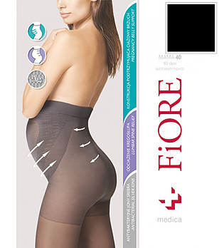 Черен стягащ чорапогащник за бременни 40 DEN MAMA снимка