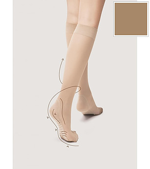 Бежови чорапи до коляното 20 DEN MEDICA с масажиращ ефект снимка