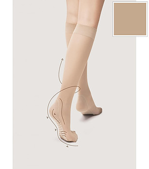 Бежови чорапи до коляното 20 DEN MEDICA с масажиращ ефект снимка