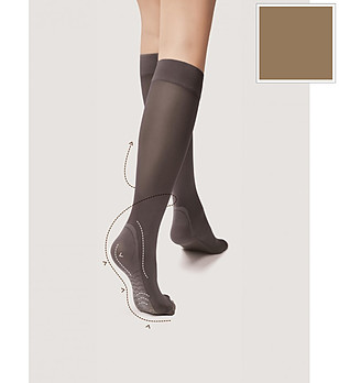 Кафяви чорапи до коляното 40 DEN MEDICA с масажен ефект снимка