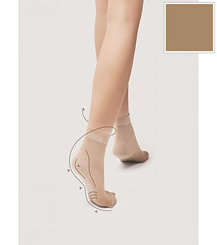 Антибаюктериални къси дамски чорапи телесен цвят 20 DEN MEDICA снимка