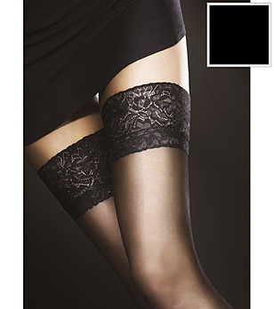 Черни чорапи 20 DEN MILENA с дантела снимка