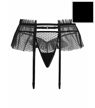 Черен комплект от прашки и жартиерен колан MIRACOLO снимка