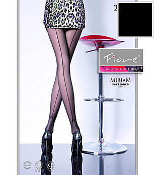 Черен фигурален чорапогащник 20 DEN MIRIAM снимка