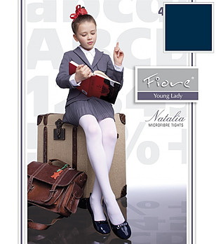 Тъмносин микрофибърен чорапогащник 40 DEN NATALIA снимка