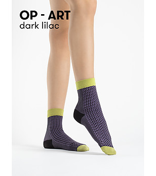 Лилави чорапи с фигурален десен 40 DEN OP-ART снимка