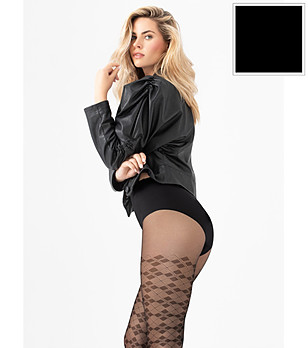 Черен фигурален чорапогащник 20 DEN OXFORD снимка