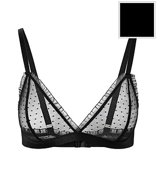 Черен бралет от тюл на точки PARADISO снимка