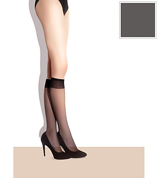 2 броя сиви чорапи до коляното 15 DEN POLA снимка