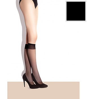 2 броя черни чорапи до коляно 15 DEN POLA снимка