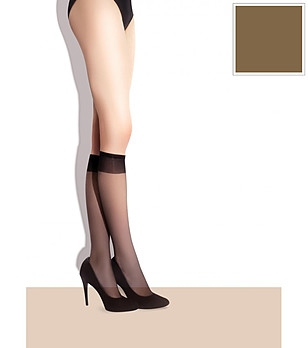 2 броя кафяви 3/4 чорапи 15 DEN POLA снимка