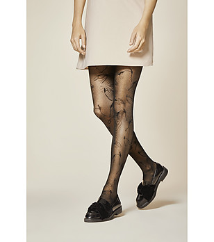 Черен фигурален чорапогащник 30 DEN PRIMAVERA снимка