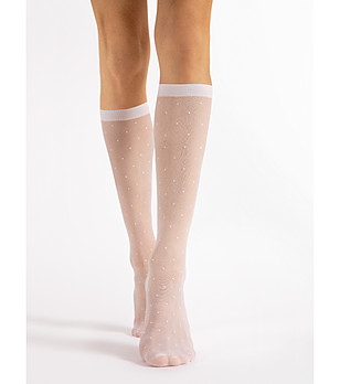 Бели къси чорапи на точки 15 DEN QUEBEC снимка