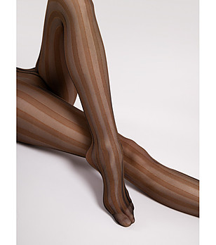 Кафяво-черен фигурален чорапогащник 20 DEN RAYA снимка