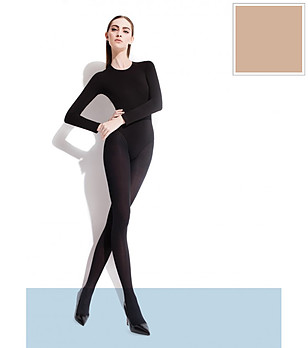 Плътен чорапогащник в цвят пудра 60 DEN ROZA снимка