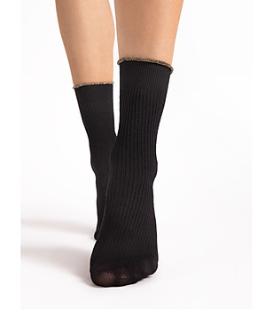 Черни чорапи 40 DEN SASSY с лурекс кант снимка