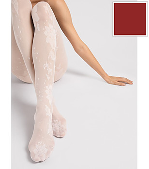 Фигурален чорапогащник в бургунд 30 DEN SHARON снимка