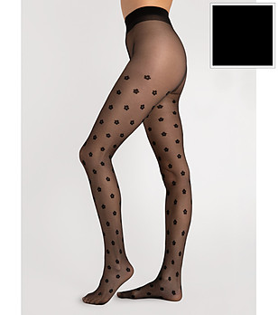 Черен фигурален чорапогащник 20 DEN SPRING снимка